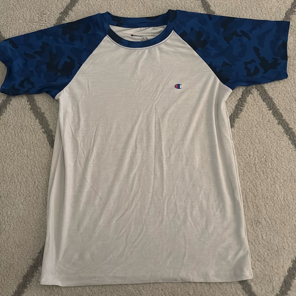 Champion athleticwear kids tshirt, white/blue 10/12